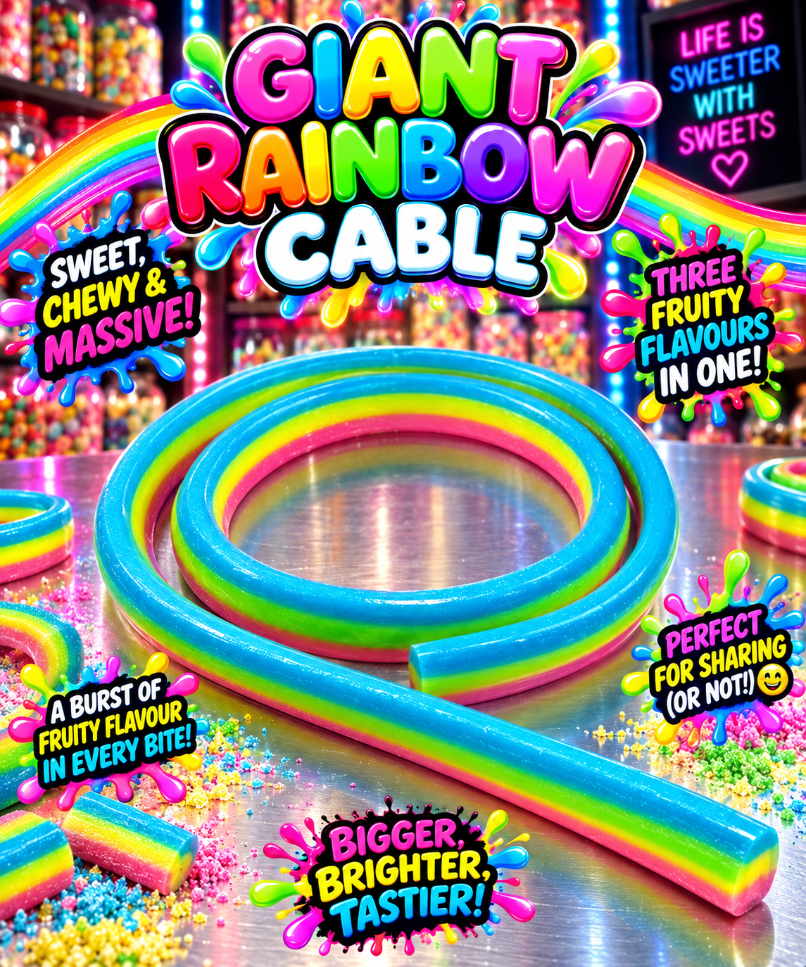 Giant Rainbow Cables