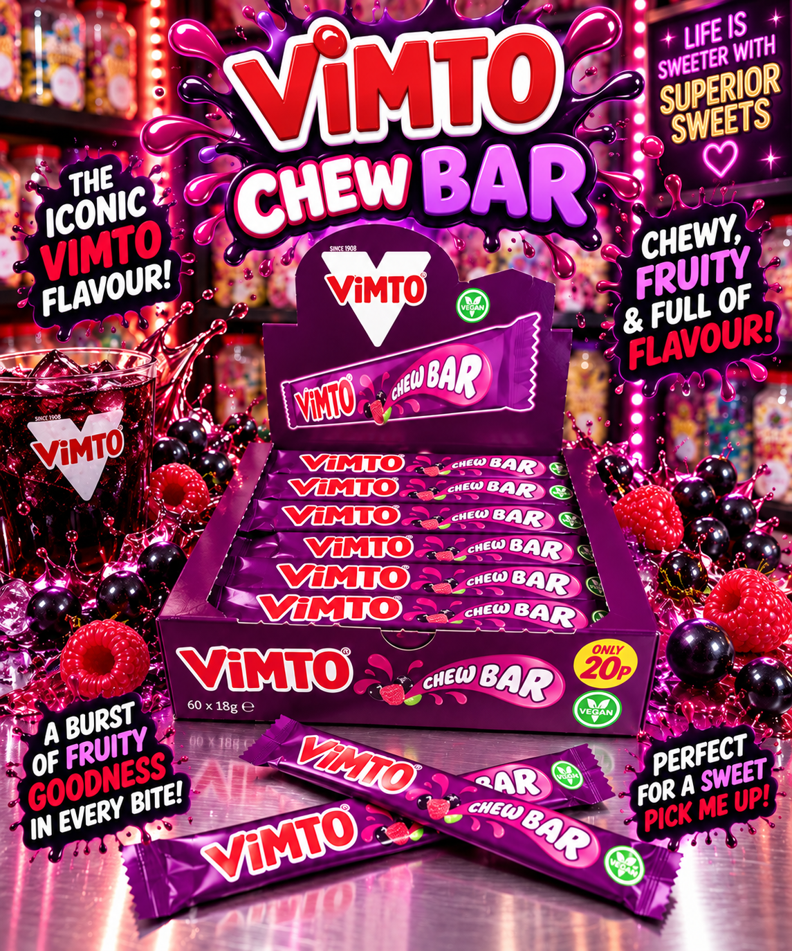 5x Vimto Chew Bars