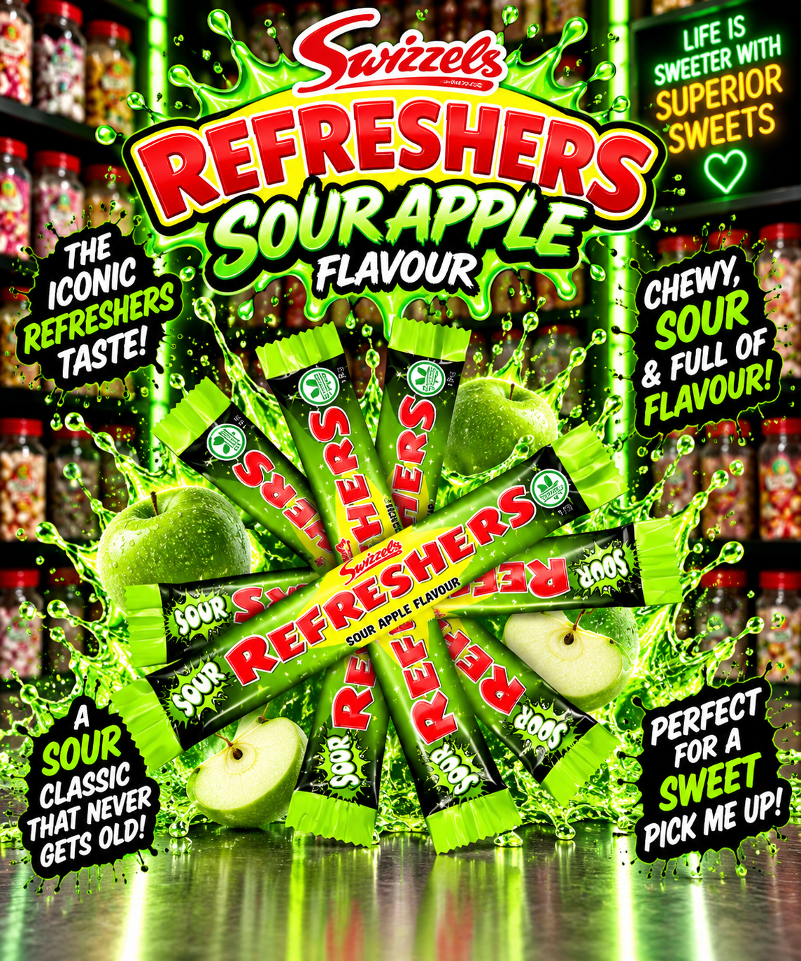5x Sour Apple Refresher Bars