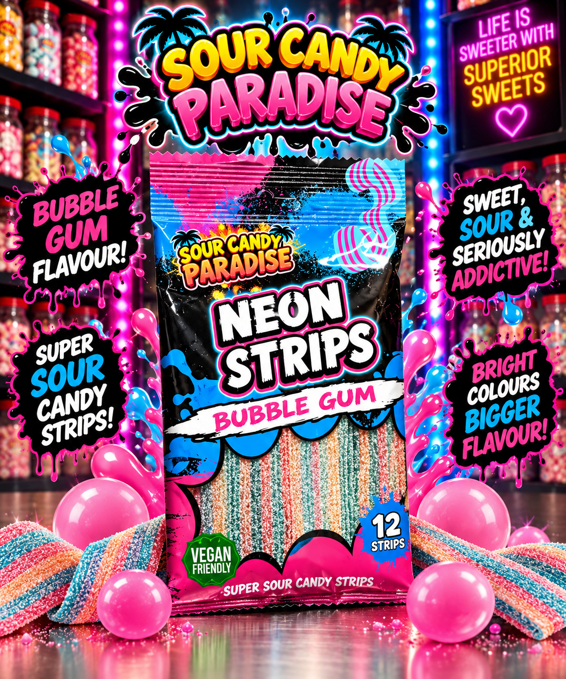 Neon Strips - Bubblegum