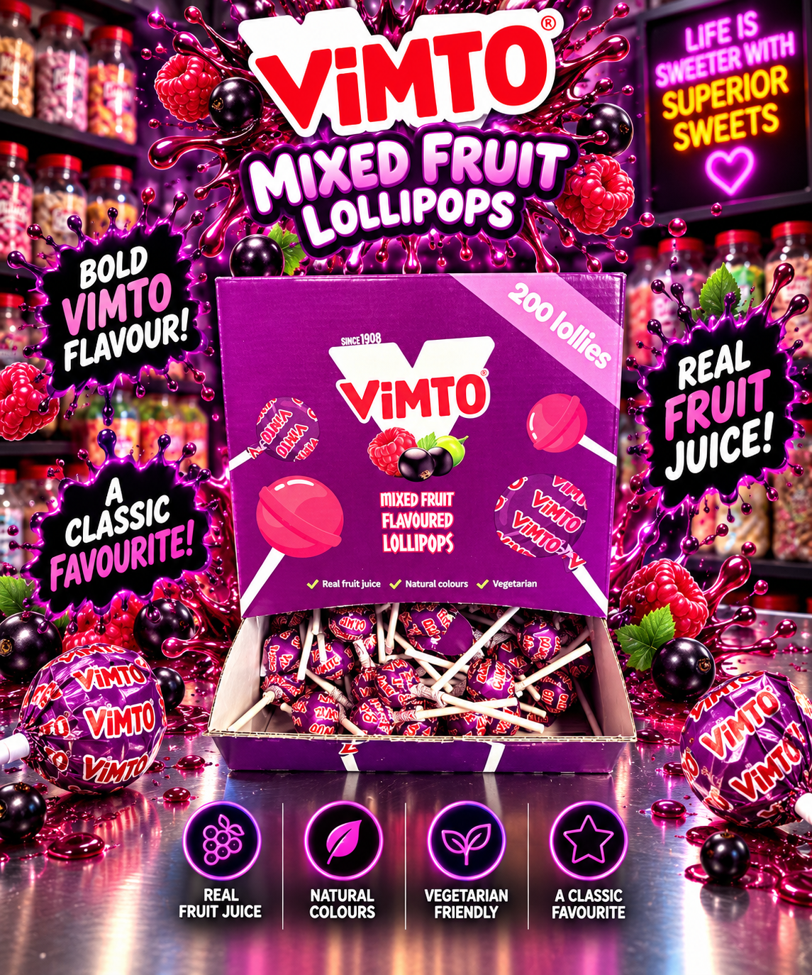 10x Vimto Lollies