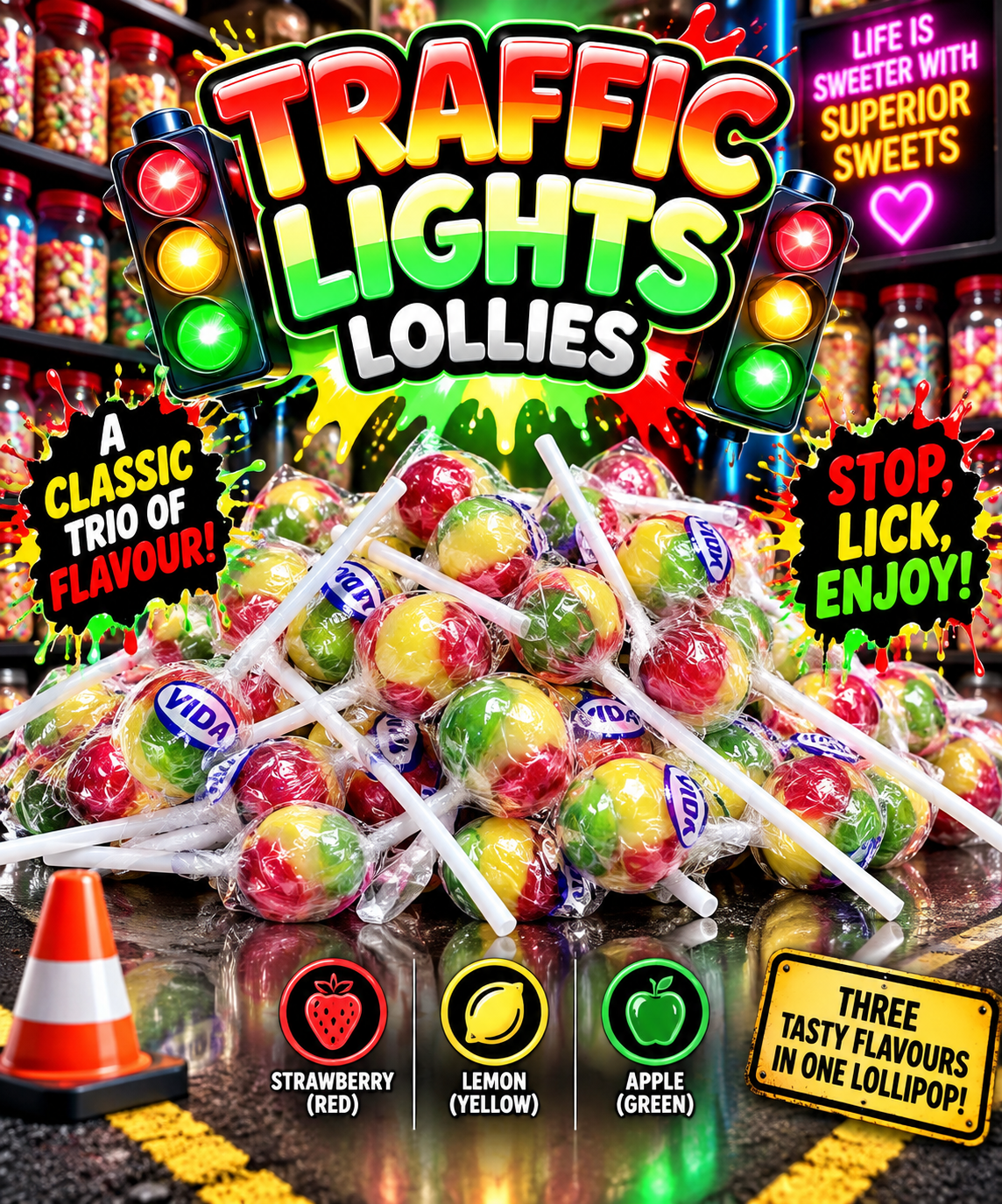 10x Traffic Lights Lollies