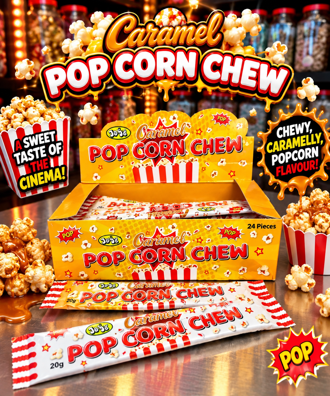 2x Popcorn Chew Bars